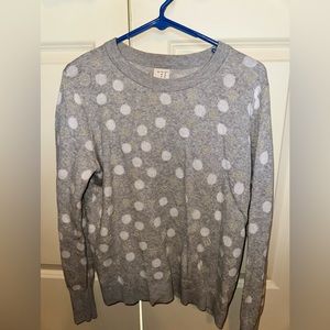 A New Day Grey Polka Dot Sweater